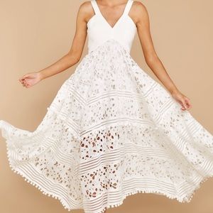 Above and Beyond white maxi dress